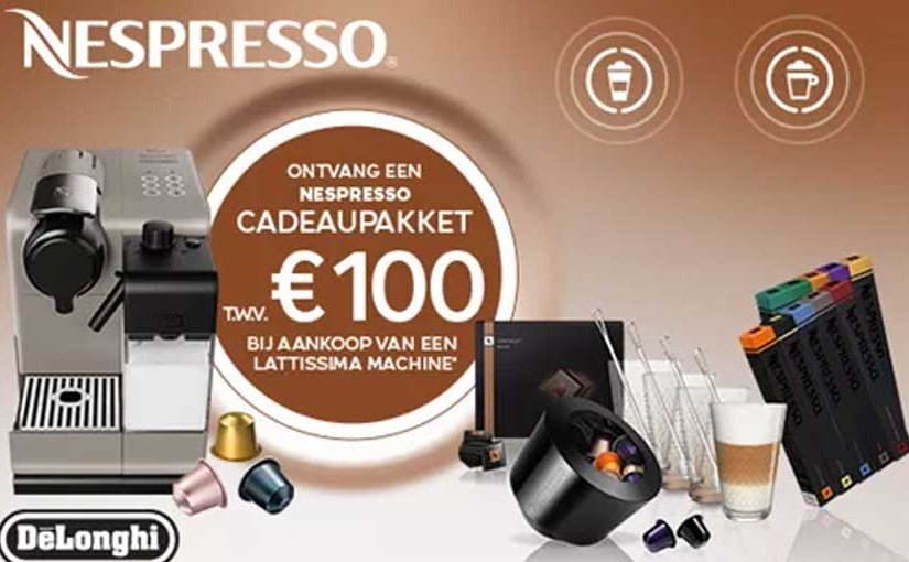 Ontvang een Nespresso cadeaupakket van € 100,-